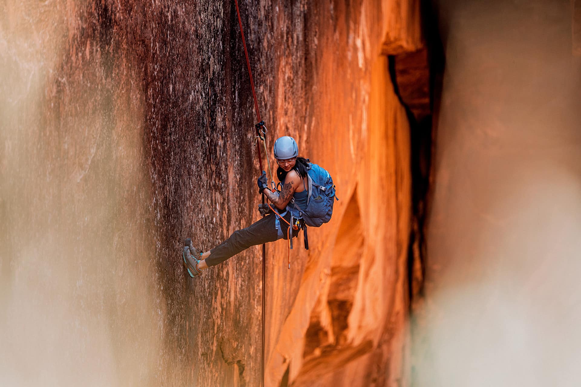 Climber wearing Oslo prescription eyeglasses