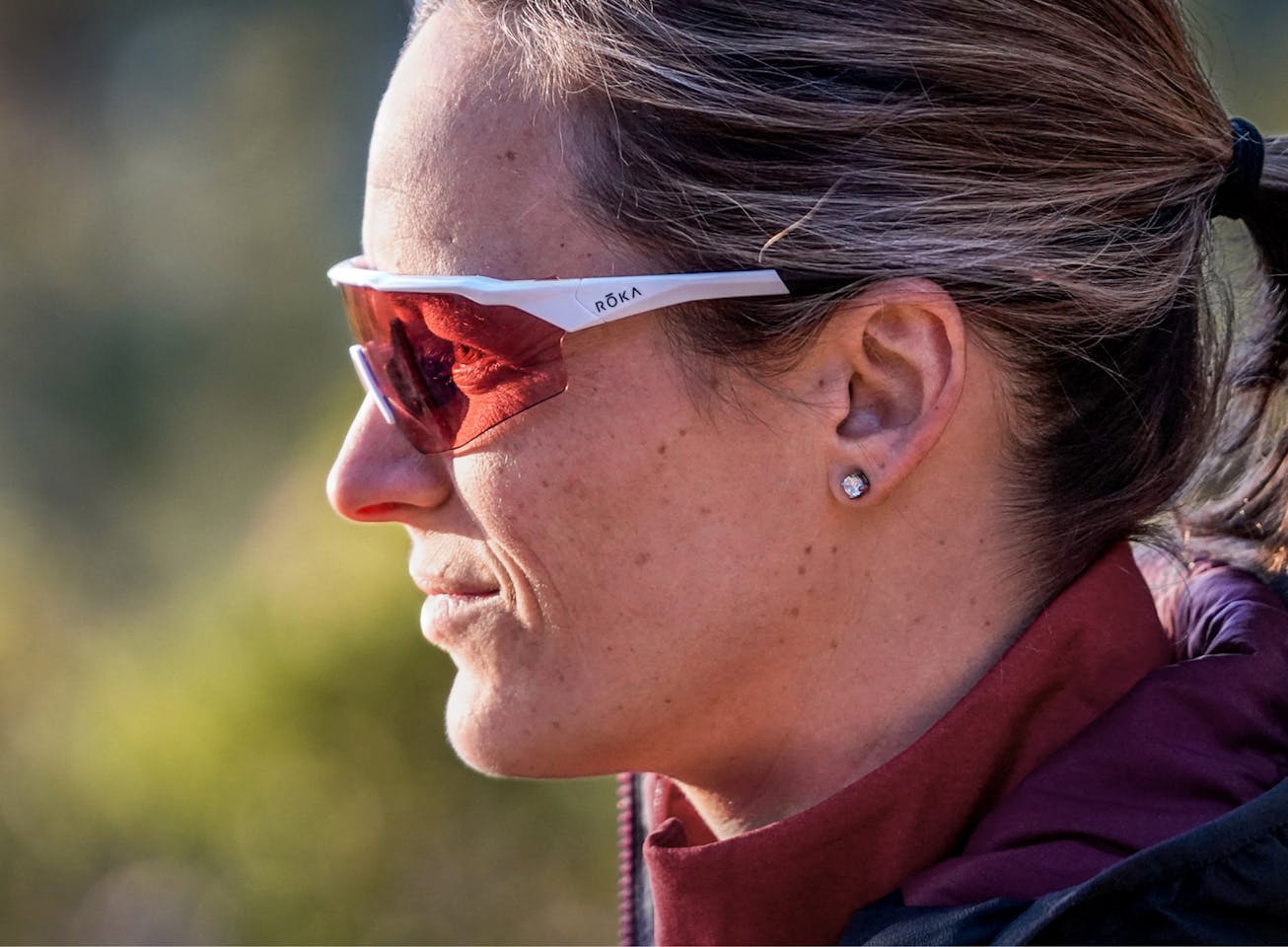 Side profile of woman wearing SR-1X sunglasses