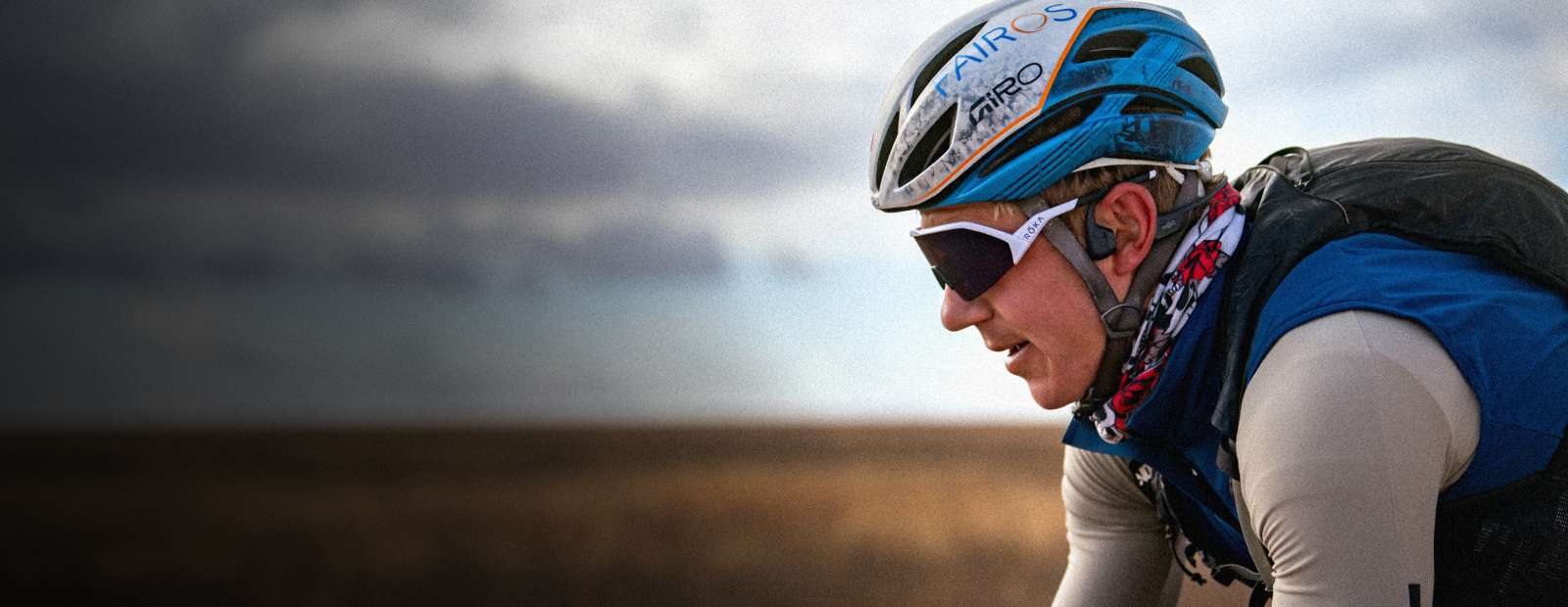 Man cycling in Matador AIR sunglasses