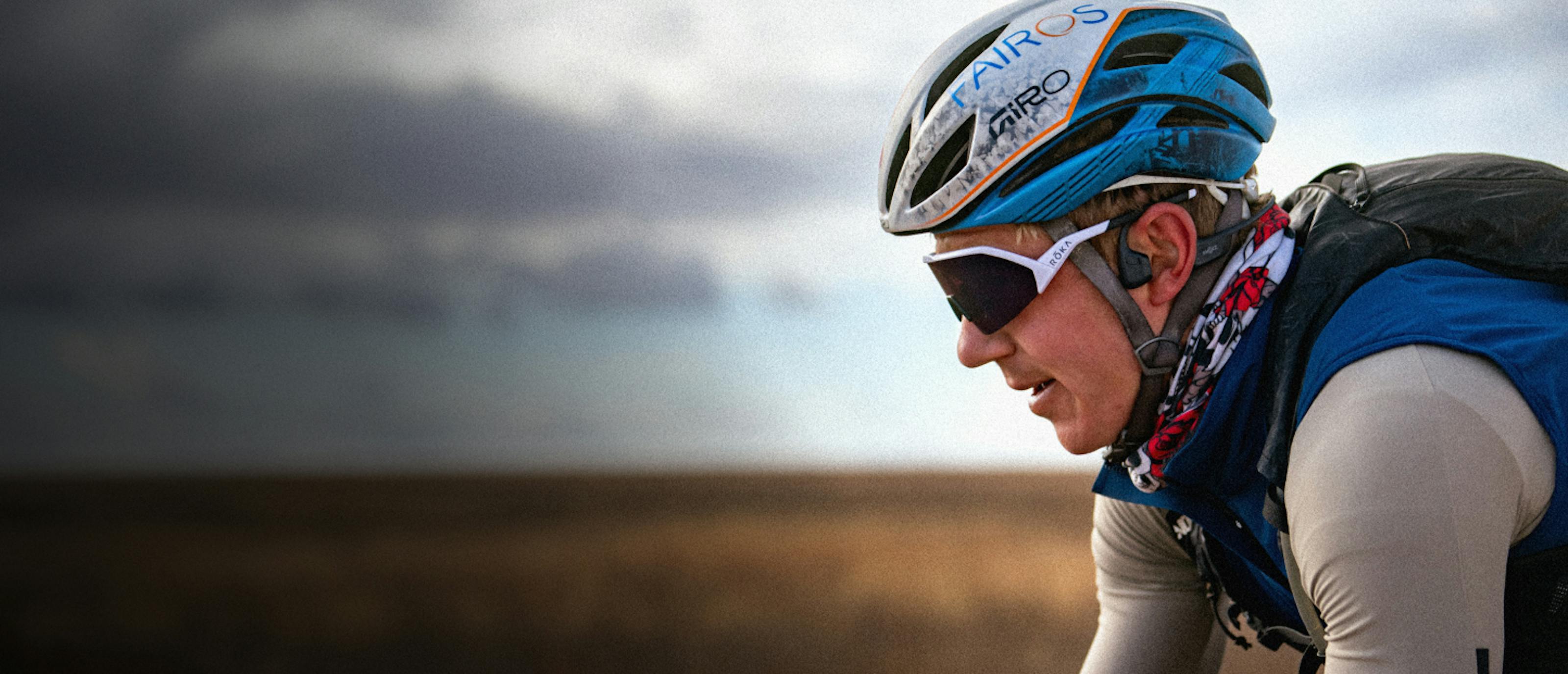 Man cycling in Matador AIR sunglasses