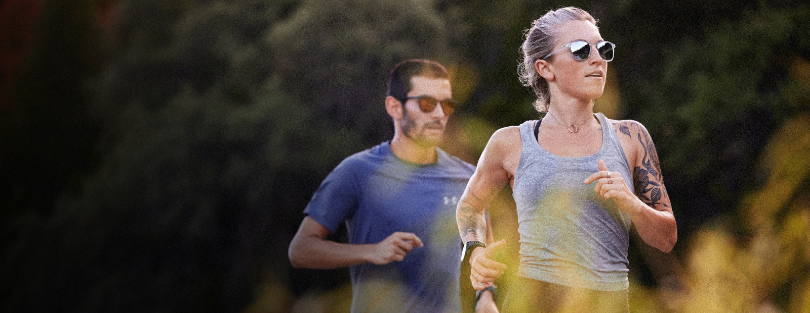 Man and woman jogging