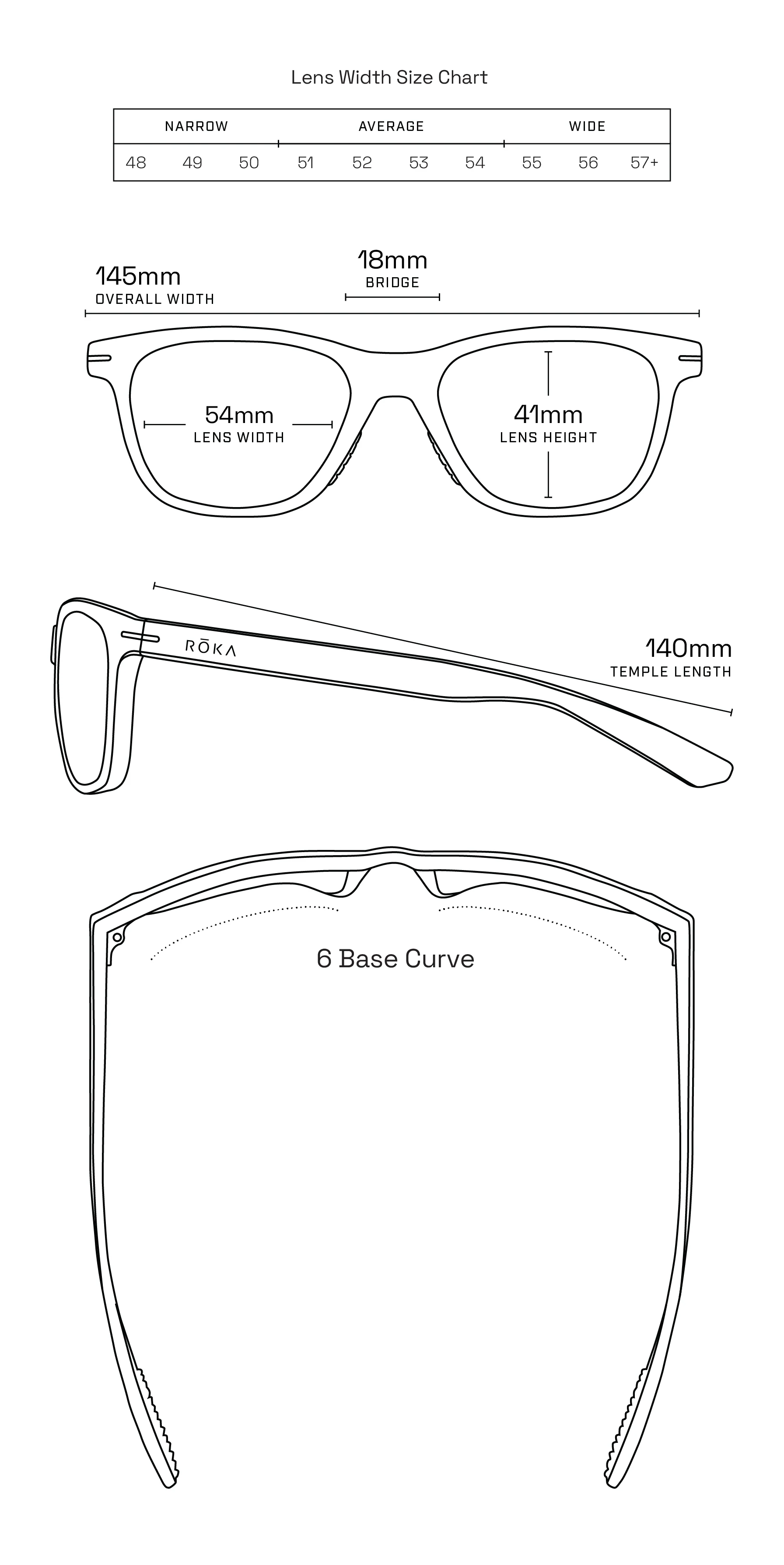 Temple Length Sunglasses Lens Height Standard Lens Height Glasses