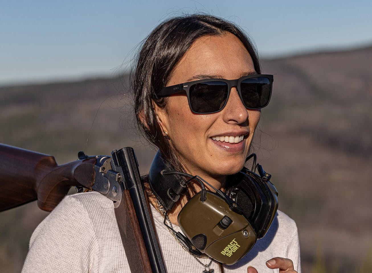 Woman wearing ROKA sunglasses