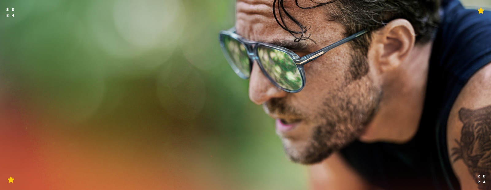 Man in blue Havana Sunglasses