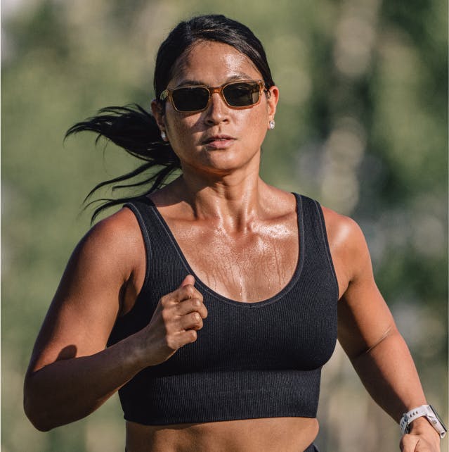 Runner wearing ROKA sunglasses