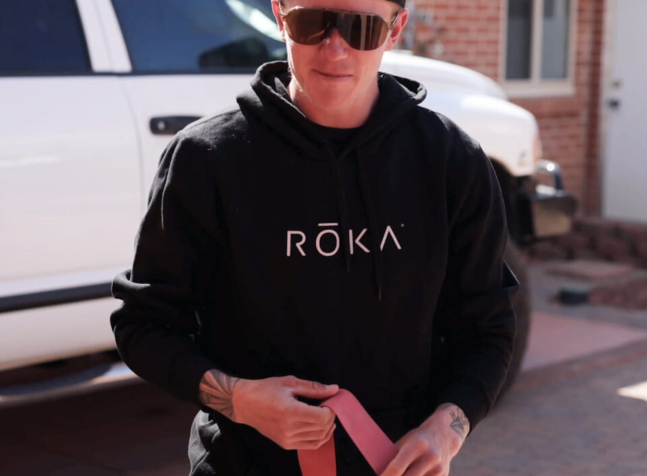 Black ROKA Logo Hoodie