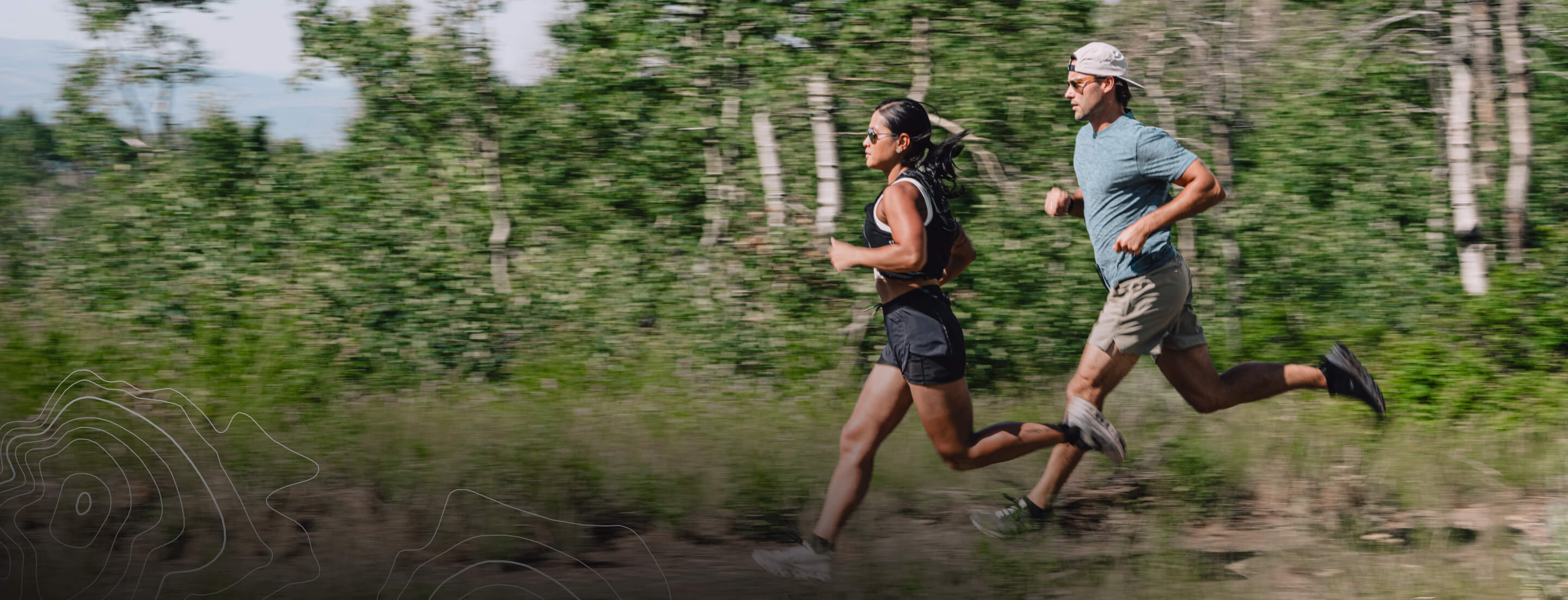 Man and woman runnning