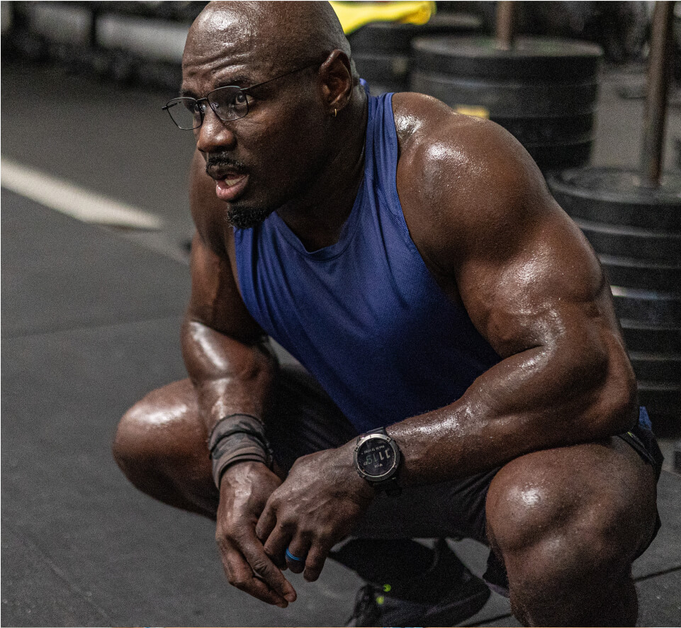 Man in purple tank top and Vapor eyeglasses