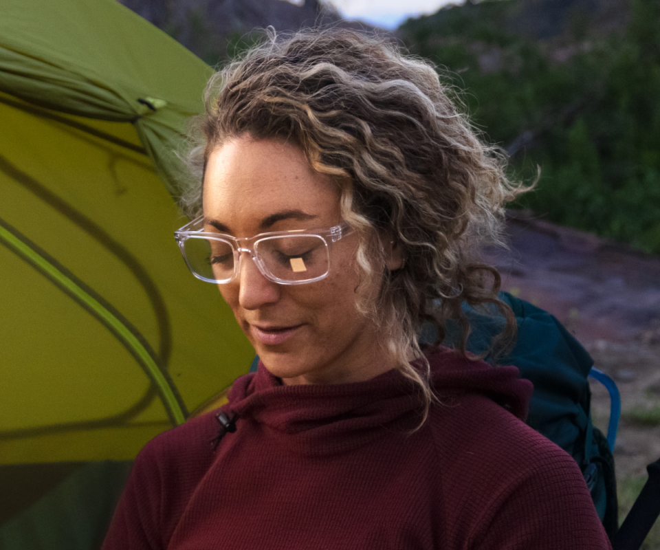 Woman in Braker eyeglasses