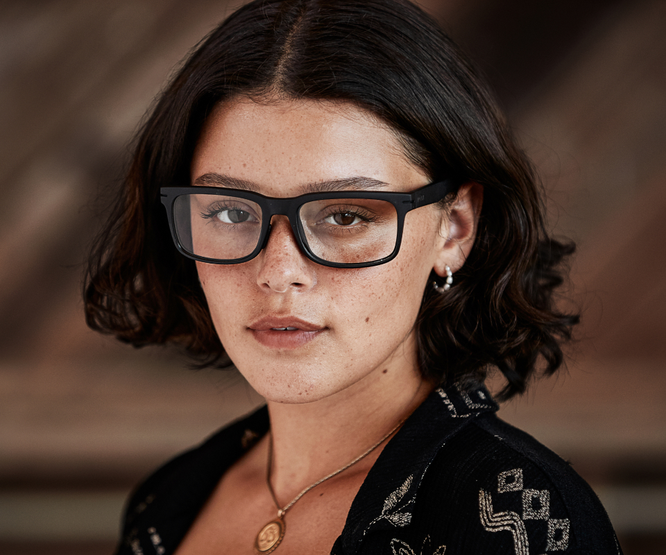 Woman in Braker eyeglasses