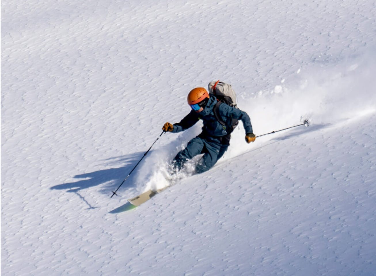 Man skiing down mountain