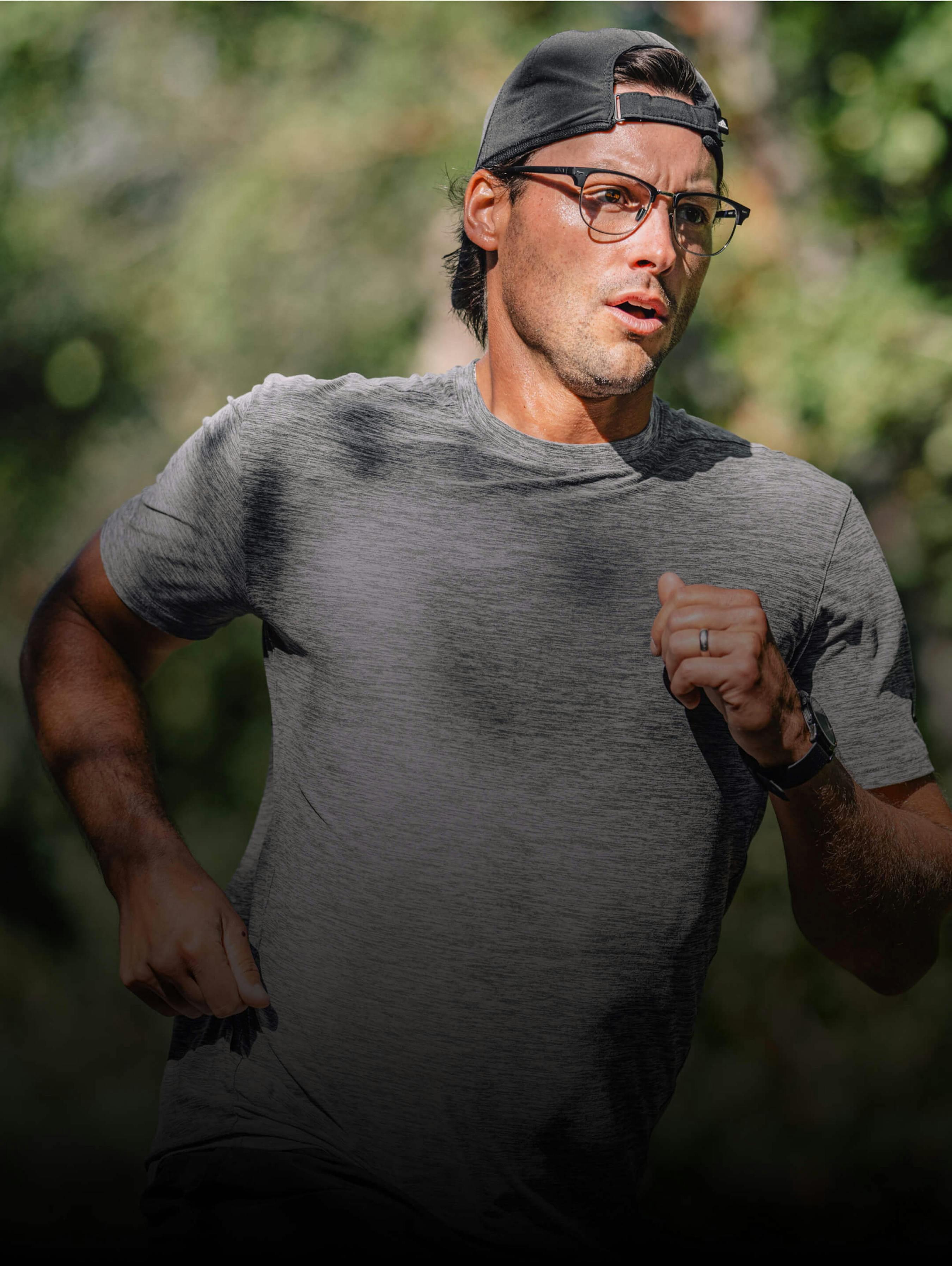 Man running in ROKA eyeglasses