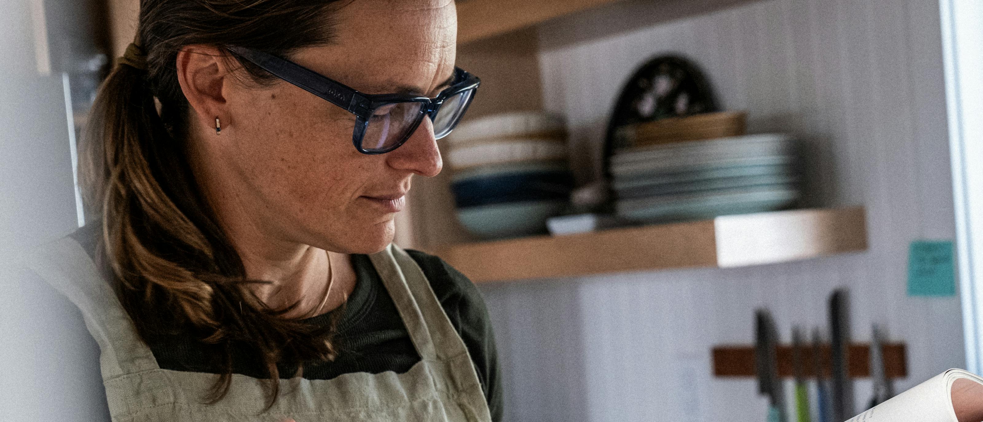 Woman in Whistler eyeglasses