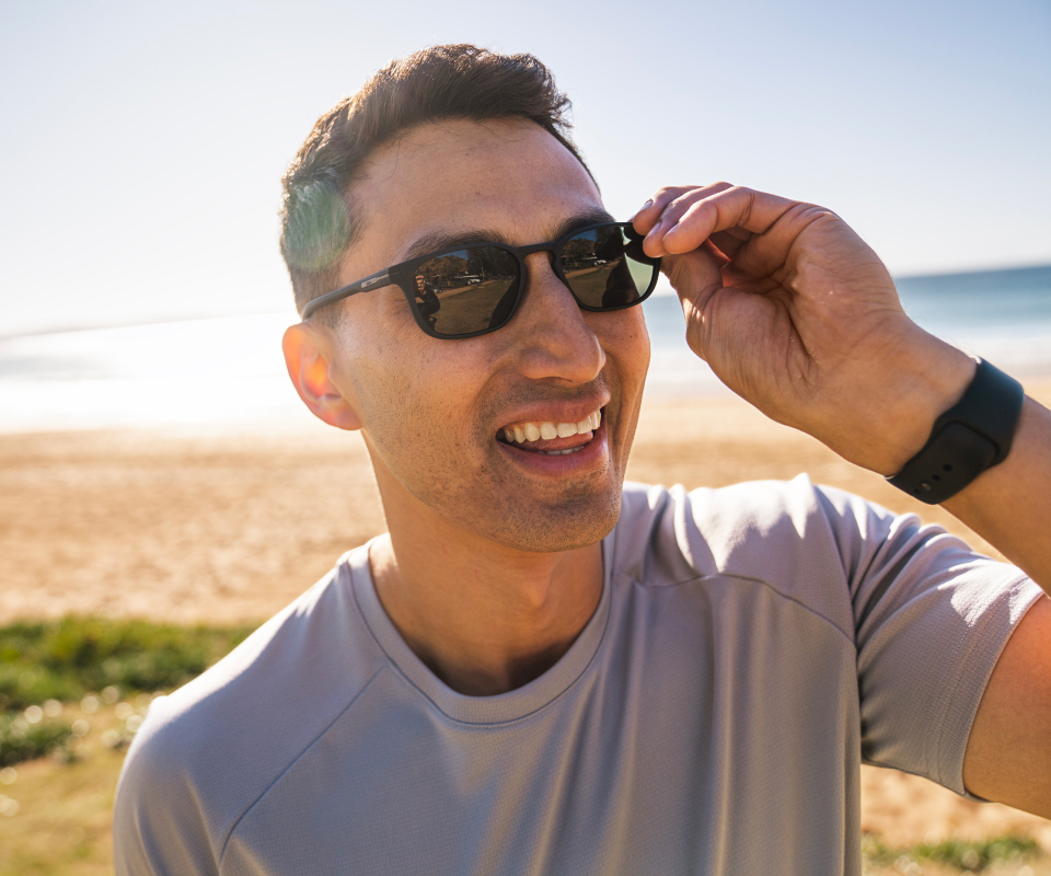 Man smiling in Cade sunglasses