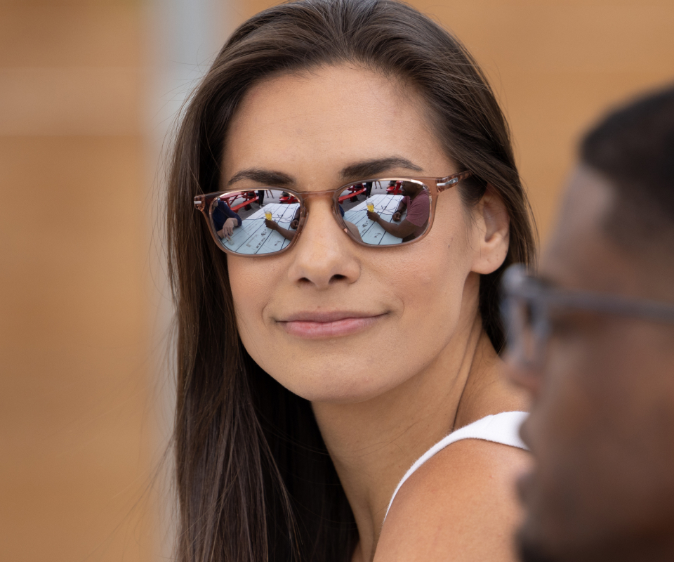 Woman wearing Cade Sunglasses