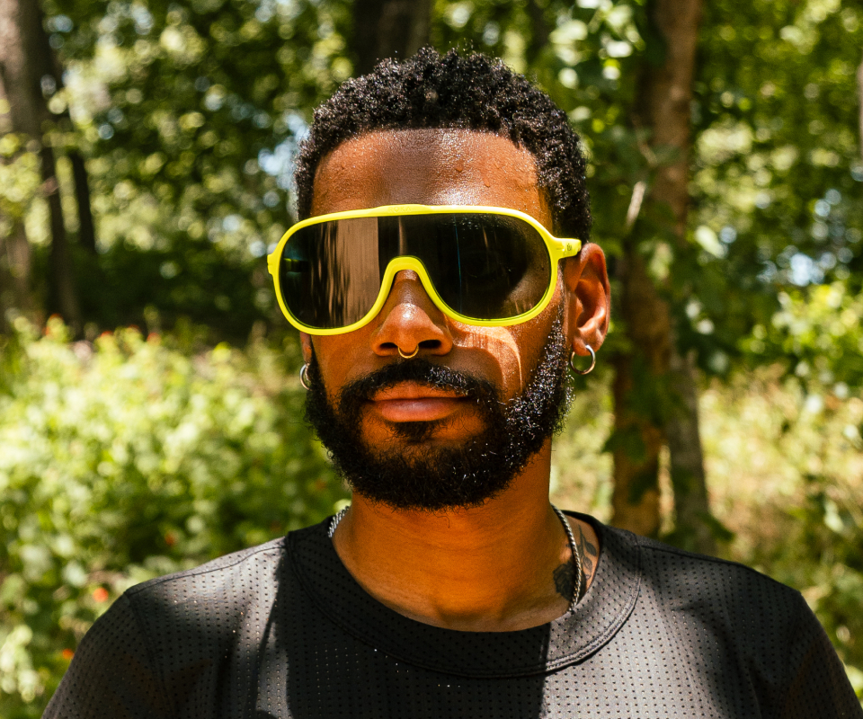 Man in the woods wearing San Remo sunglasses
