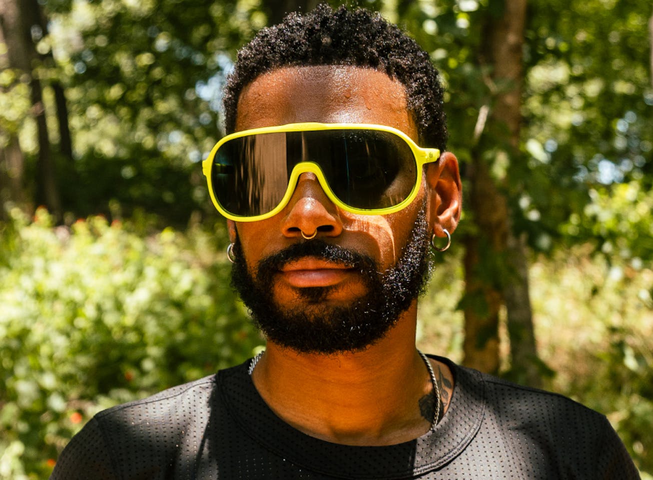 Man in the woods wearing San Remo sunglasses