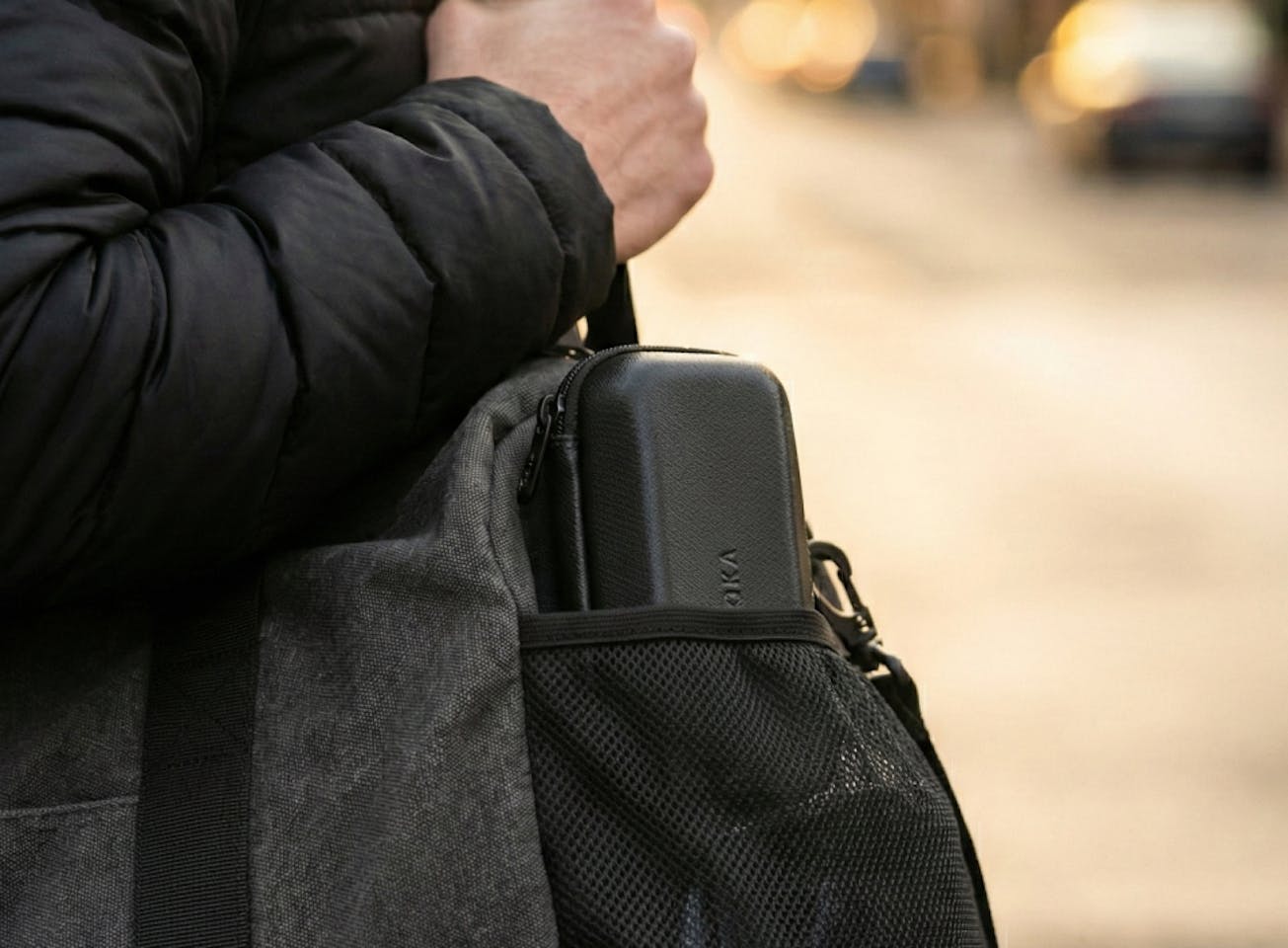 Travel case in backpack