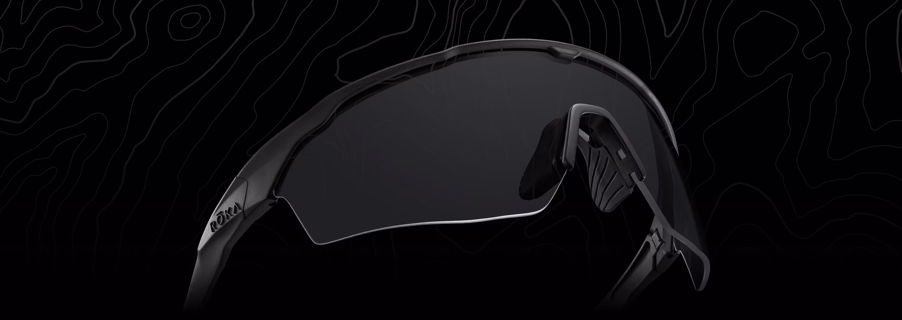 Matte Black SR-1EP Sunglasses floating over a black background