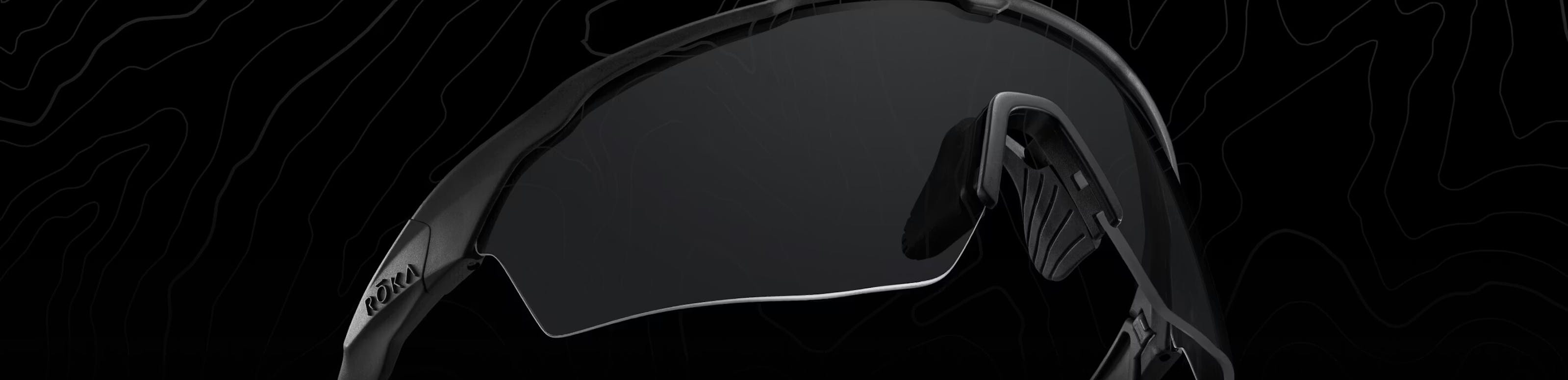 Matte Black SR-1EP Sunglasses floating over a black background