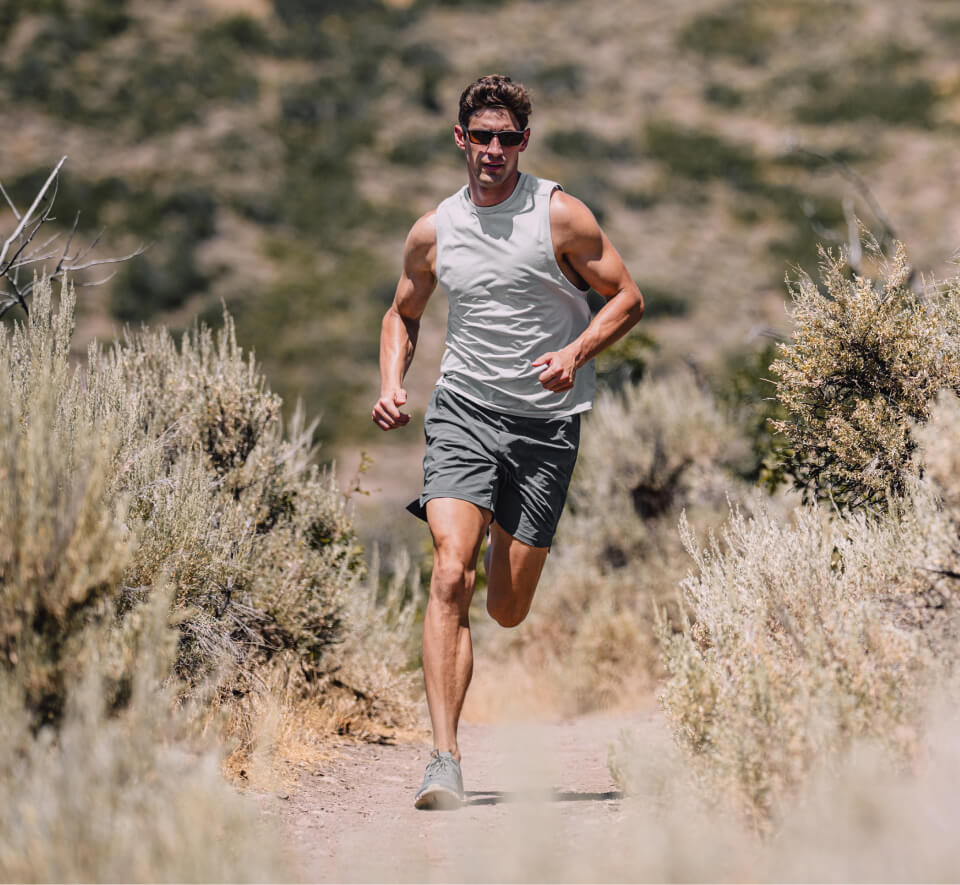 Man sprinting in the desert
