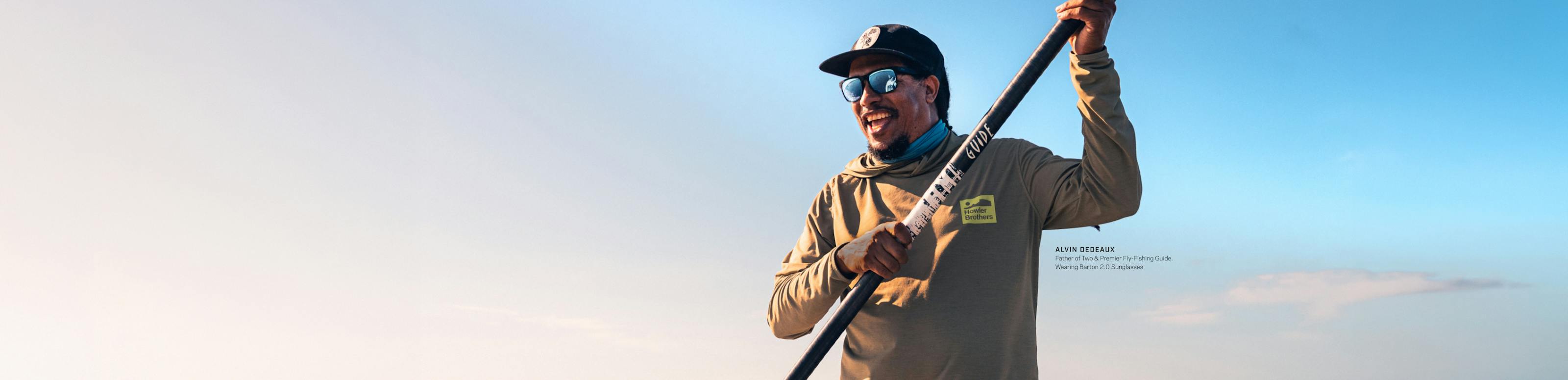 Alvin Dedeaux rowing wearing ROKA sunglasses