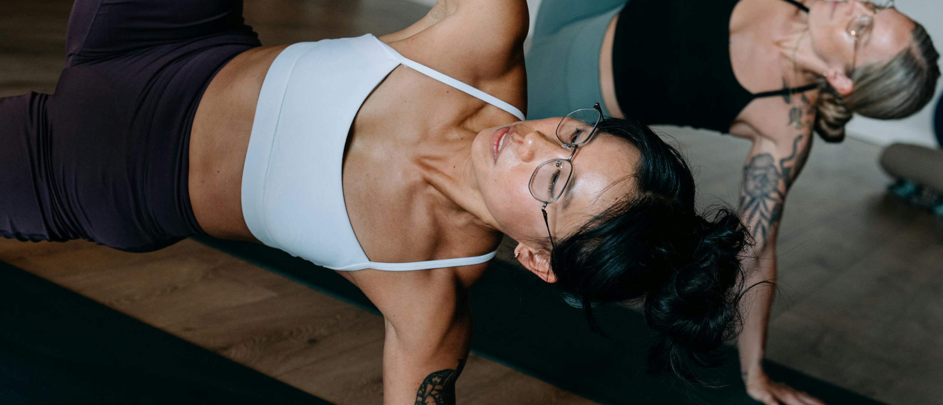 Women doing yoga in Lyno Eyeglasses